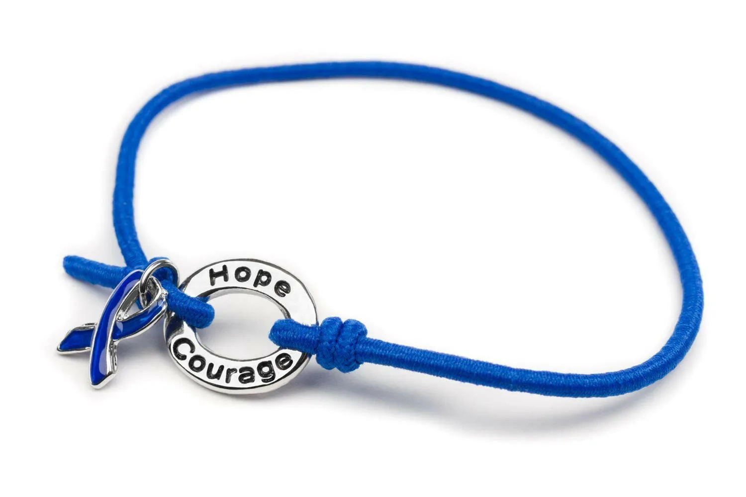 Blue Awareness Stretch Charm Bracelet
