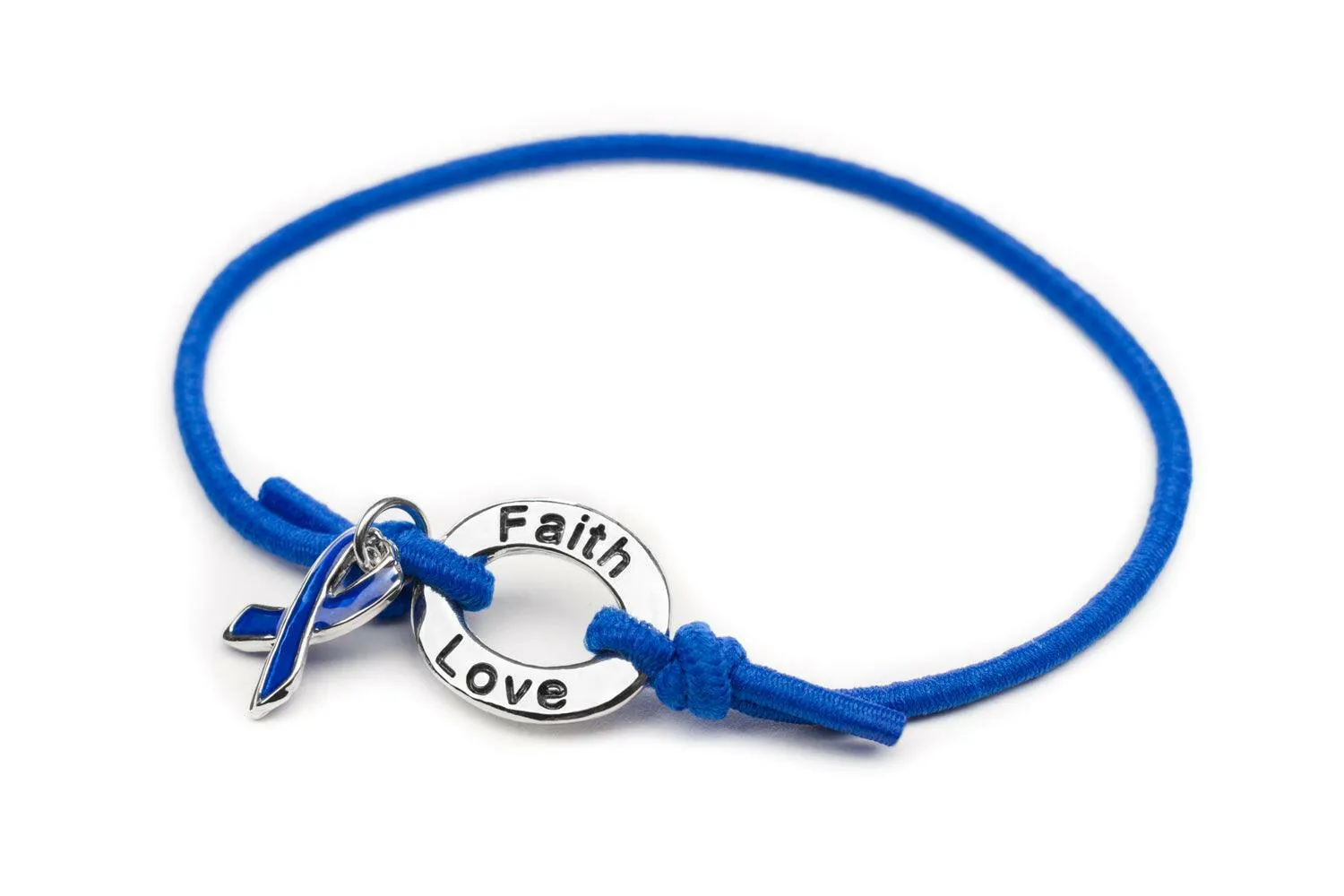 Blue Awareness Stretch Charm Bracelet
