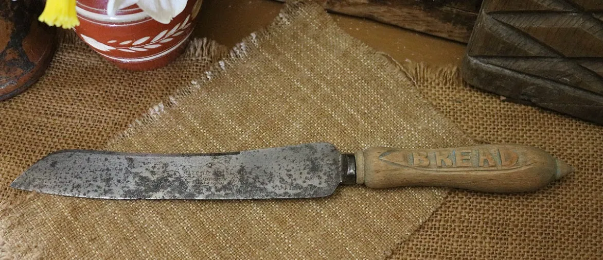 Breadboard Advertising Allinson with Carved Sheffield Knife