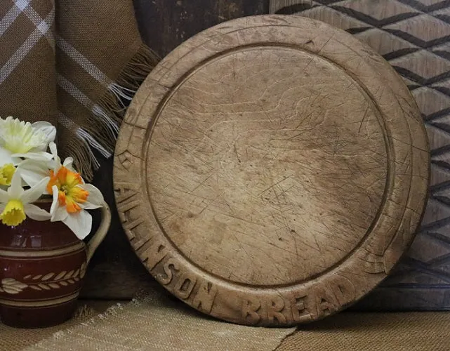 Breadboard Advertising Allinson with Carved Sheffield Knife