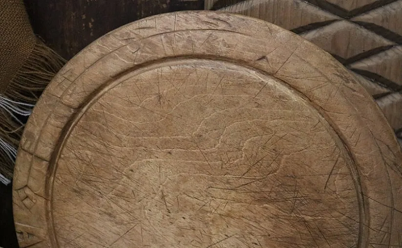 Breadboard Advertising Allinson with Carved Sheffield Knife