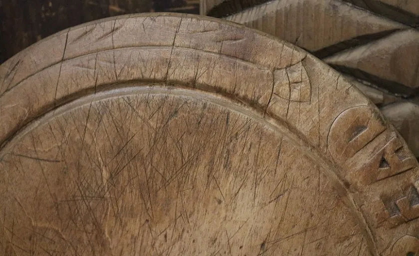 Breadboard Advertising Allinson with Carved Sheffield Knife
