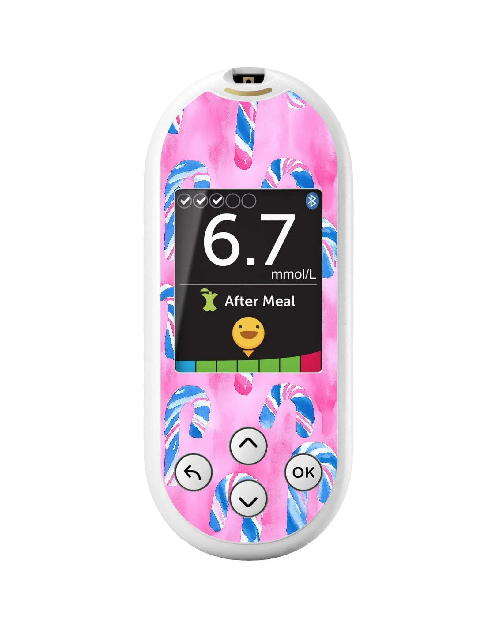 Candy Canes Sticker for OneTouch Verio Reflect Glucometer