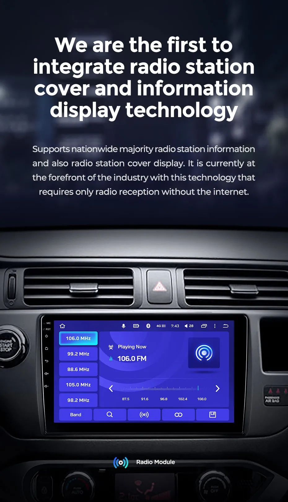 Car Dealz 10.2" Android 10.0 KIA Sportage 4 QL 2018-2019 w CAM In Dash Plus OEM Fascia