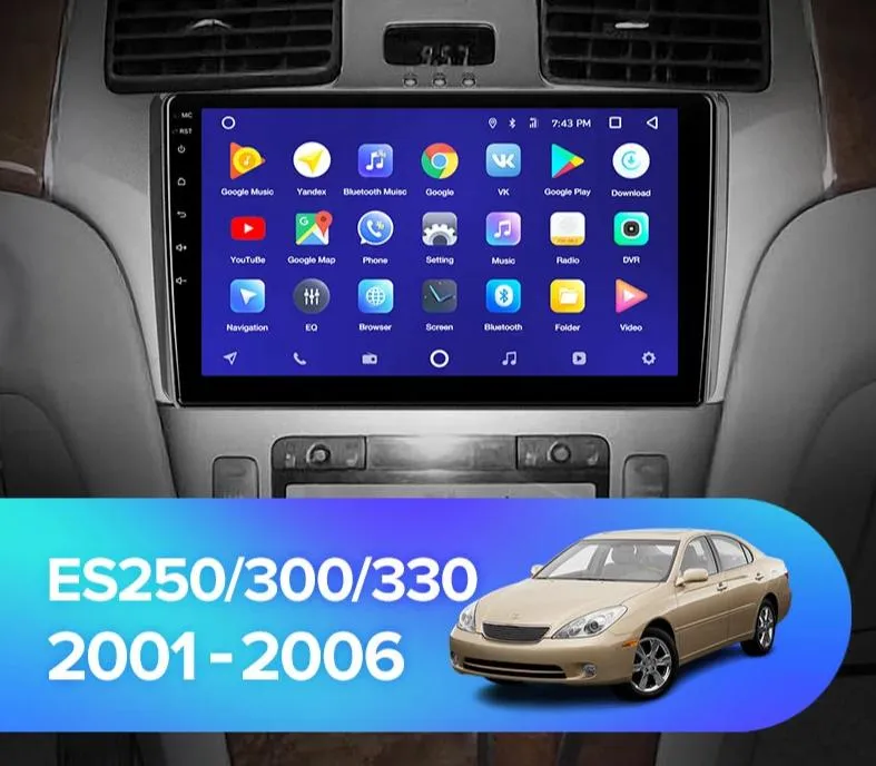 Car Dealz 10.2" Android 10.0 Lexus ES250 ES300 ES330 2001-2006 In Dash Plus OEM Fascia