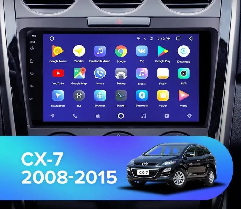 Car Dealz 10.2" Android 10.0 Mazda CX7 CX-7 CX 7 ER 2008-2015 w CAM In Dash Plus OEM Fascia