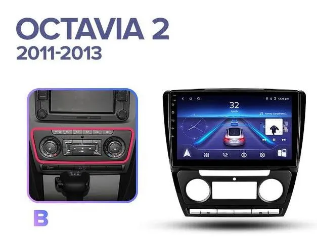 Car Dealz 10.2" Android 10.0 SKODA Octavia 2 A5 2011-2013 In Dash Plus OEM Fascia