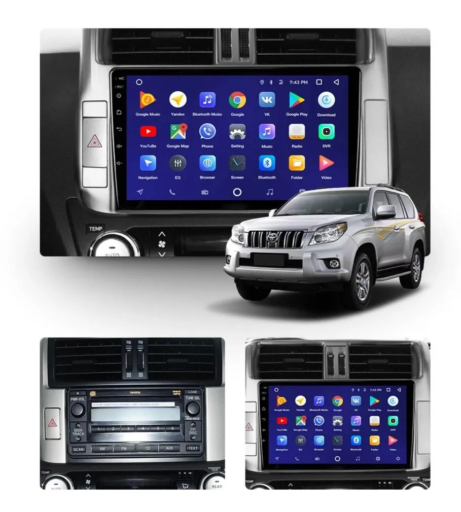 Car Dealz 10.2" Android 10.0 Toyota LAND CRUISER PRADO J150 2009-2013 w CAM In Dash Plus OEM Fascia