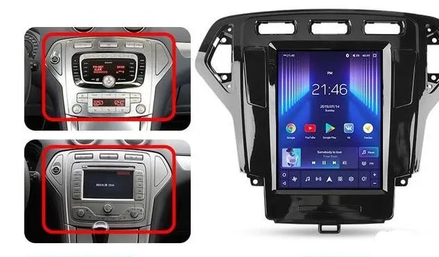 Car Dealz 11" Android 12.0 Ford Mondeo 4 Tesla Style 2006 - 2010 In Dash Plus OEM Fascia