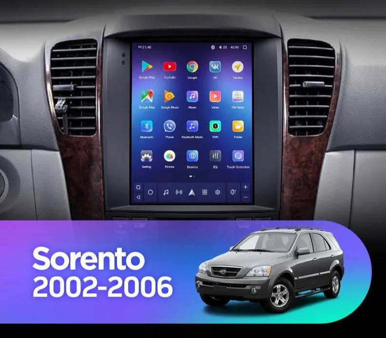 Car Dealz 11" Android 12.0 Kia Sorento BL Tesla Style 2002 - 2006 In Dash Plus OEM Fascia