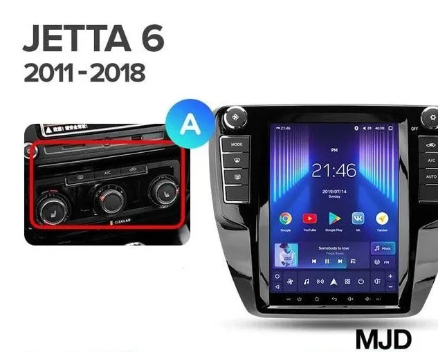 Car Dealz 11" Android 12.0 Volkswagen Jetta 6 Tesla style screen 2011-2018 w CAM In Dash Plus OEM Fascia