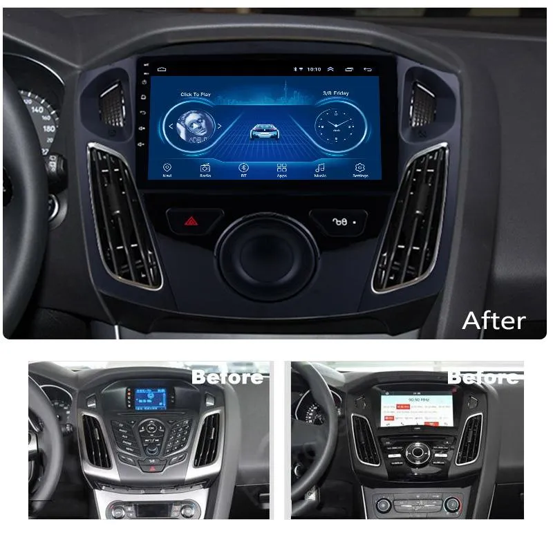 Car Dealz 9" Android 10.0 For Ford Focus 2012-2018 w CAM In Dash Plus OEM Fascia