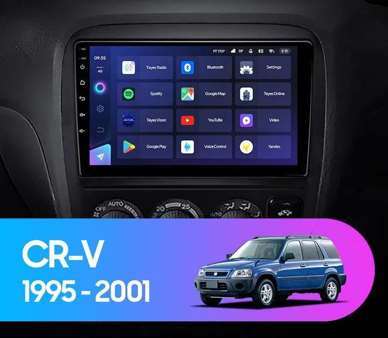 Car Dealz Elite 4G Data Model 10.2" Android 12.0 For Honda CR-V CRV 1995 - 2001 In Dash Plus OEM Fascia