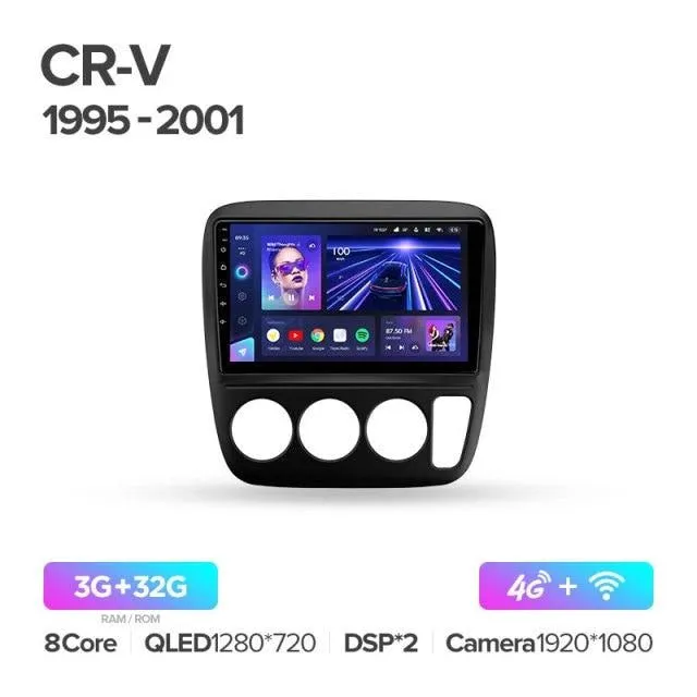 Car Dealz Elite 4G Data Model 10.2" Android 12.0 For Honda CR-V CRV 1995 - 2001 In Dash Plus OEM Fascia