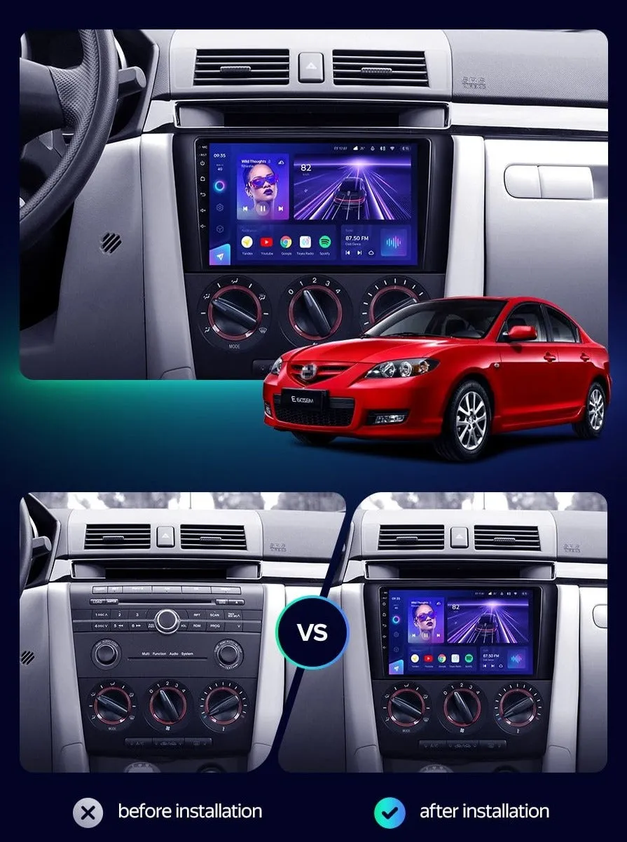 Car Dealz Elite 4G Data Model 10.2" Android 12.0 For Mazda 3 I For Mazda3 BK 2003 - 2009 In Dash Plus OEM Fascia