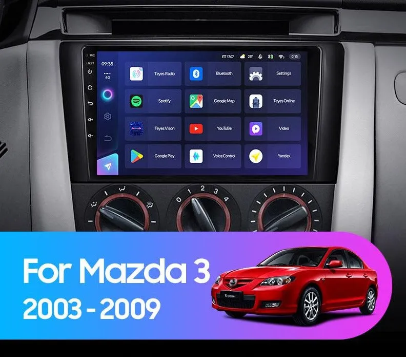 Car Dealz Elite 4G Data Model 10.2" Android 12.0 For Mazda 3 I For Mazda3 BK 2003 - 2009 In Dash Plus OEM Fascia