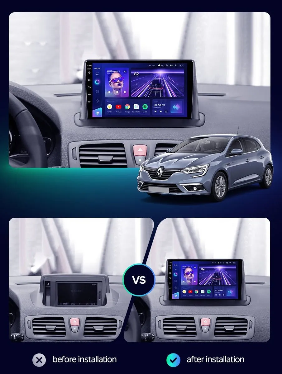 Car Dealz Elite 4G Data Model 10.2" Android 12.0 For Renault Megane 3 2008 - 2014 In Dash Plus OEM Fascia