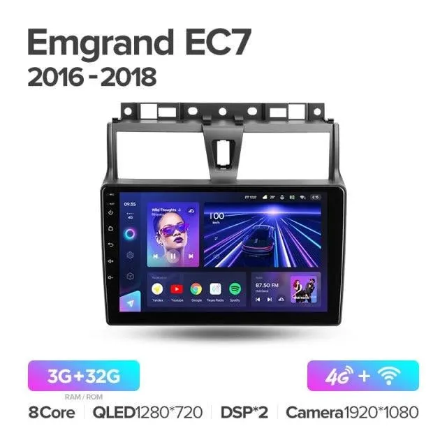 Car Dealz Elite 4G Data Model 10.2" Android 120.0 Geely Emgrand EC7 1 2016 - 2018 In Dash Plus OEM Fascia