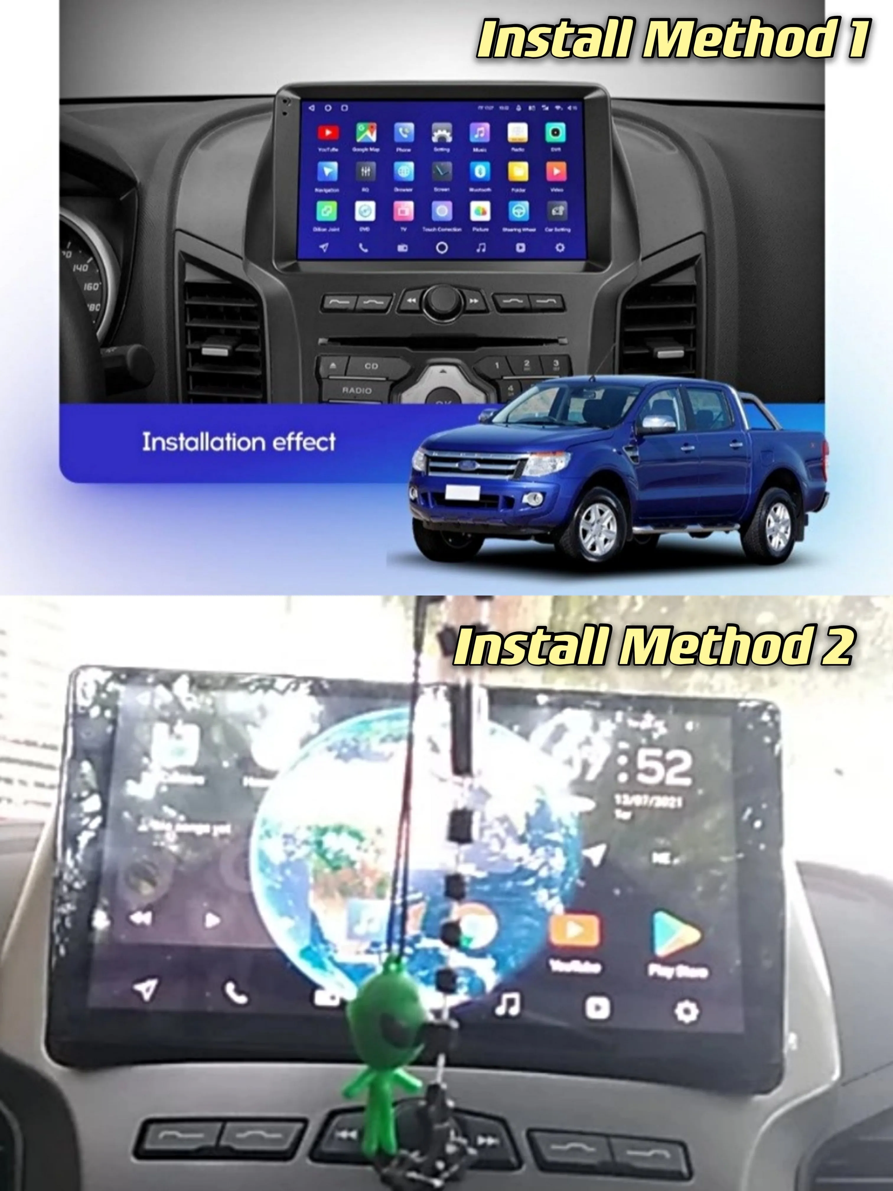 Car Dealz Elite 4G Model 10.2" Android 12.0 For Ford Ranger 3 2011 - 2015 In Dash Plus OEM Fascia