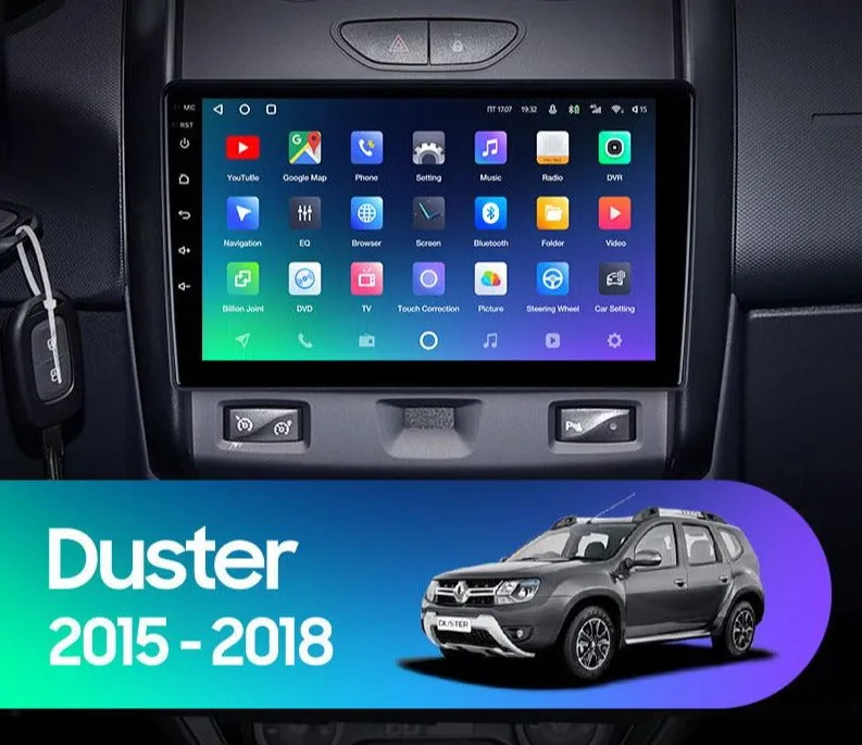 Car Dealz Premium Advanced 4G Data Model 10.2" Android 12.0 For Renault Duster 2015-2018 In Dash Plus OEM Fascia