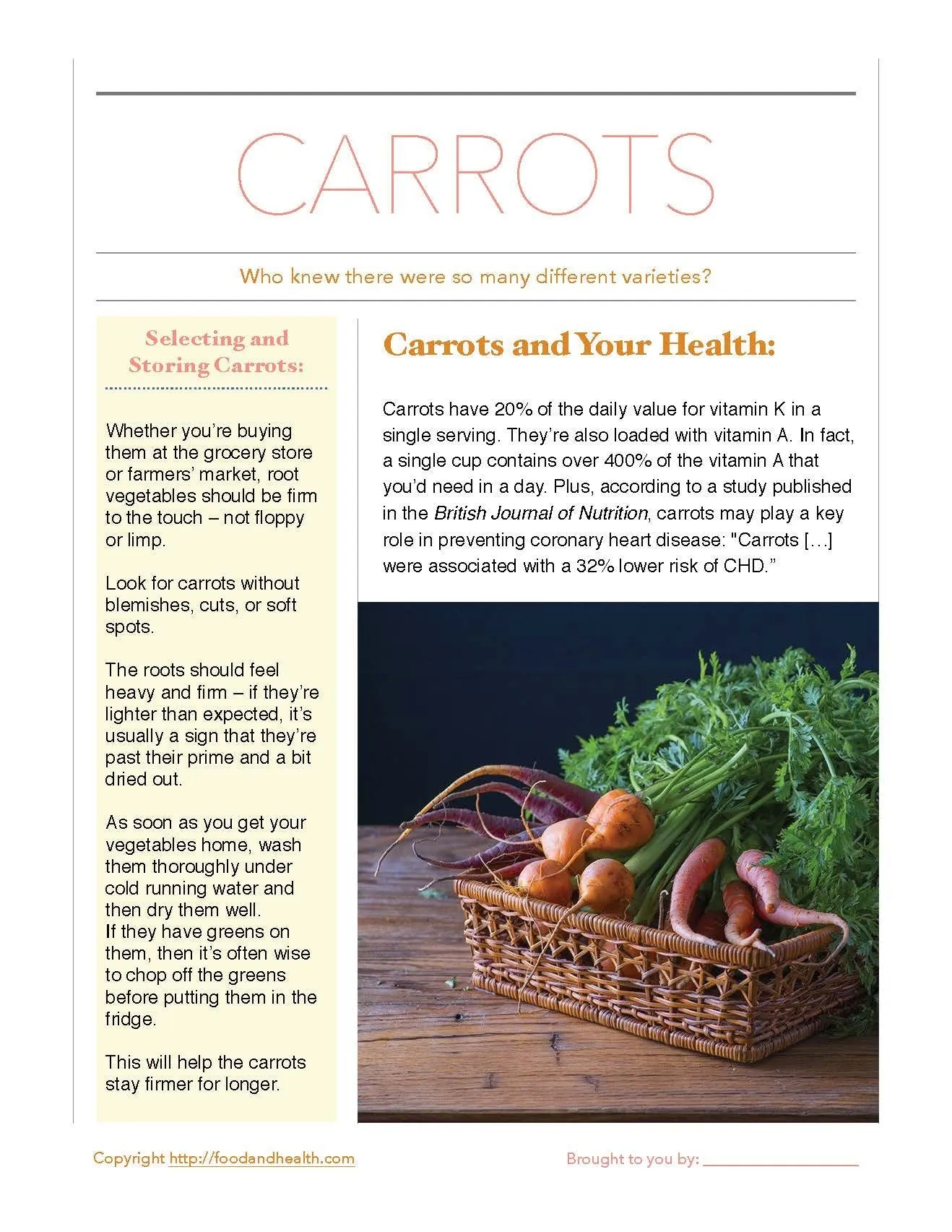 Carrots 24" Square Banner for Bulletin Boards and Walls