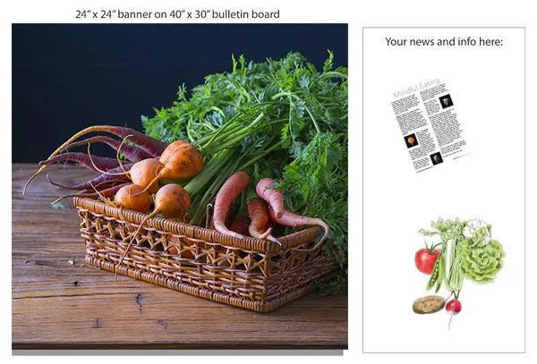 Carrots 24" Square Banner for Bulletin Boards and Walls