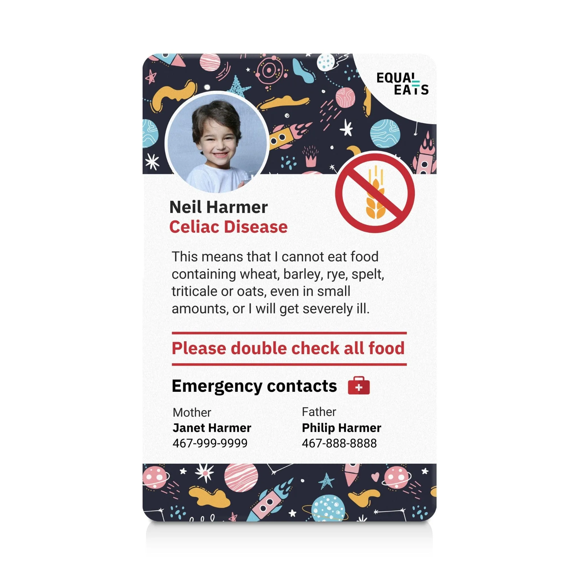 Celiac Disease ID Card