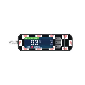 Checkered Hearts Sticker for Bayer Contour Next Glucometer