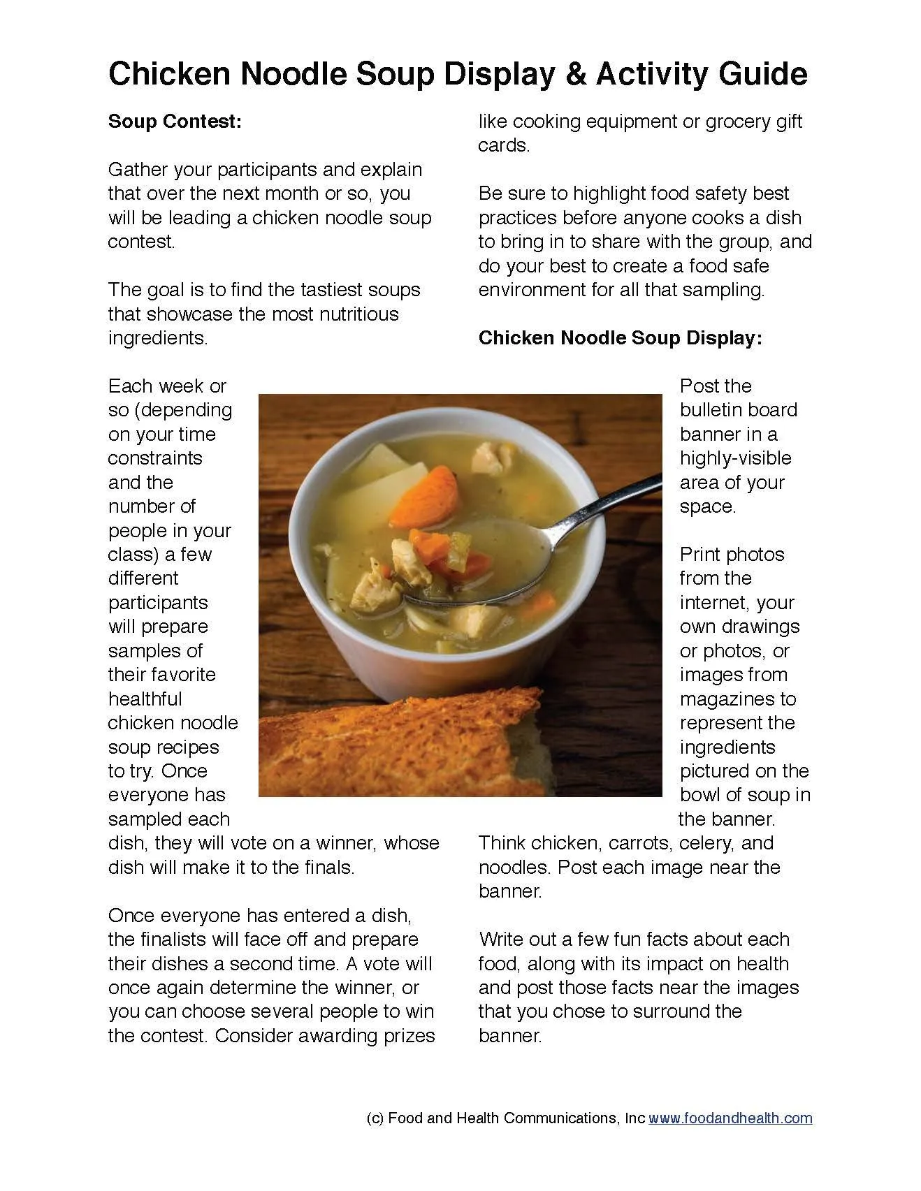 Chicken Noodle Soup 24" Square Banner for Bulletin Boards and Walls