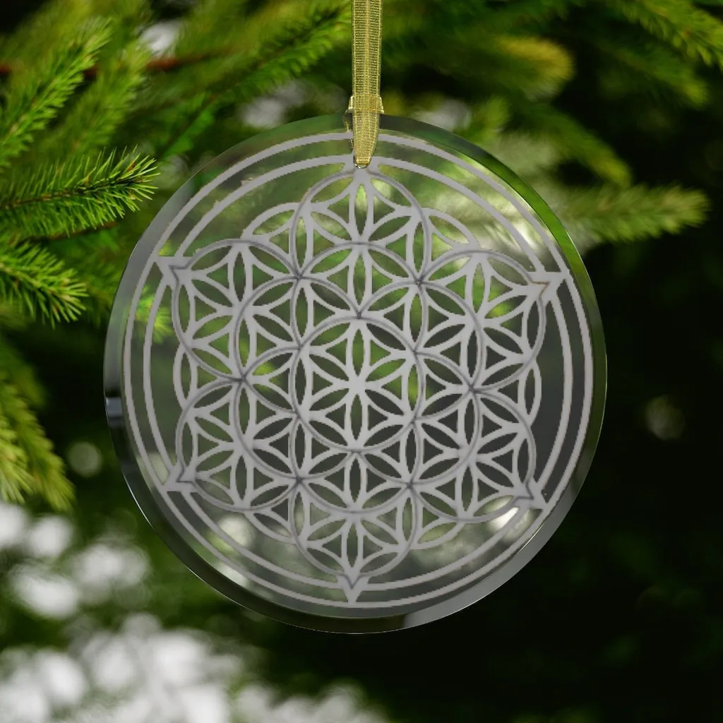 Christmas Ball Flower of Life Silver/Gold Sacred Geometry Ornament,Gift for Birthday/Christmas/Meditation/Housewarming/Graduation/Yoga room