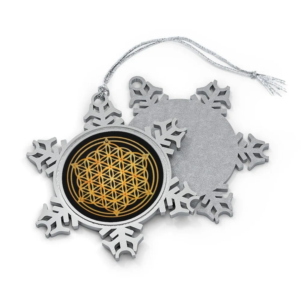 Christmas Ball Flower of Life Silver/Gold Sacred Geometry Ornament,Gift for Birthday/Christmas/Meditation/Housewarming/Graduation/Yoga room