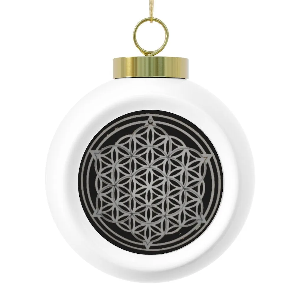Christmas Ball Flower of Life Silver/Gold Sacred Geometry Ornament,Gift for Birthday/Christmas/Meditation/Housewarming/Graduation/Yoga room