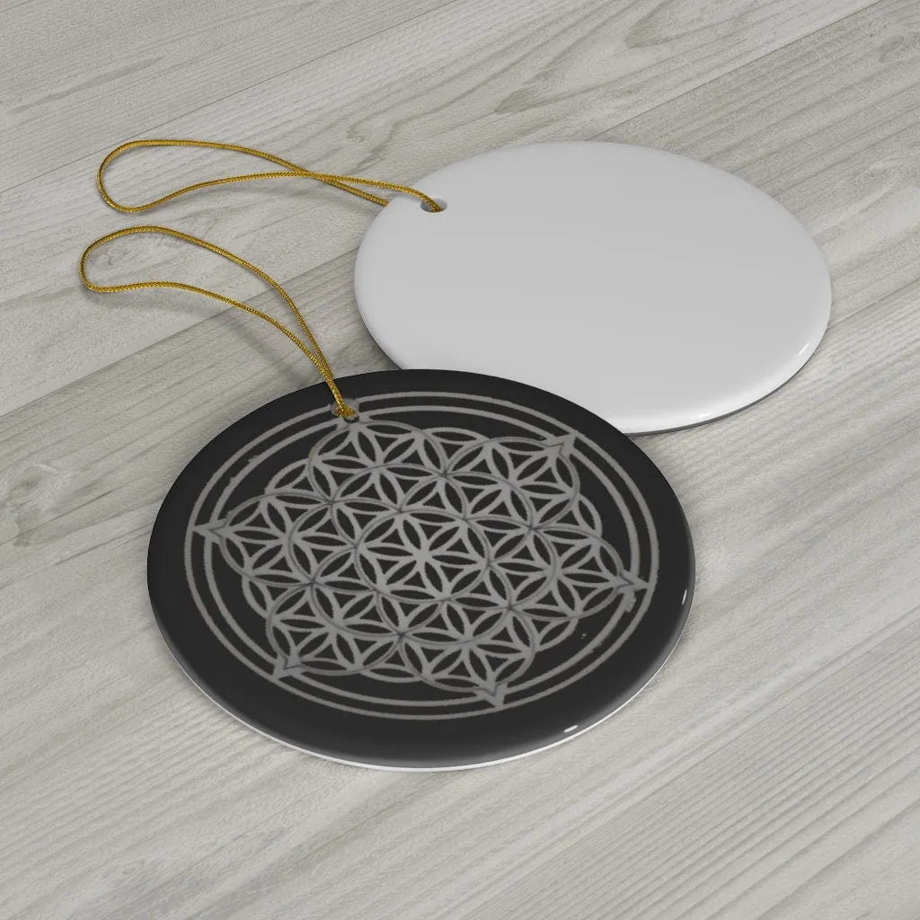 Christmas Ball Flower of Life Silver/Gold Sacred Geometry Ornament,Gift for Birthday/Christmas/Meditation/Housewarming/Graduation/Yoga room