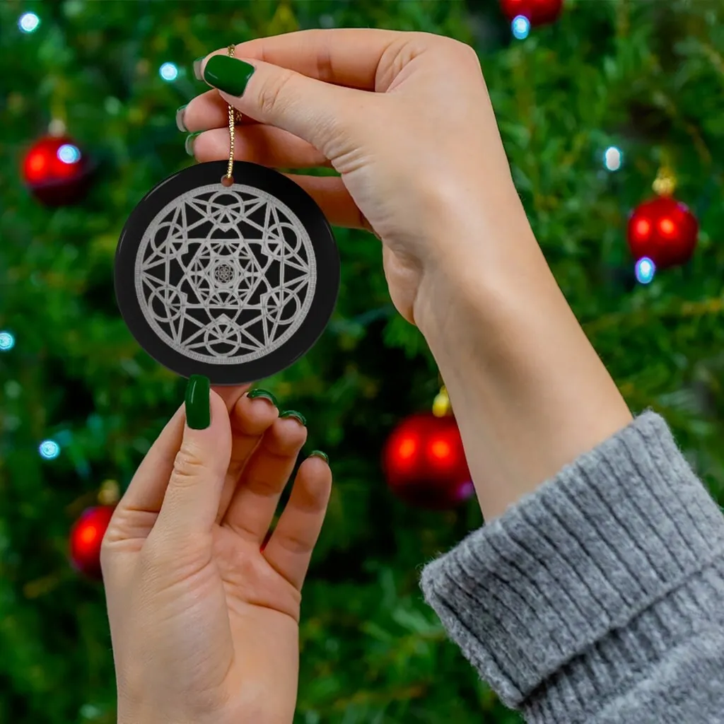 Christmas Ball Metatron Cube Silver/Gold Sacred Geometry Ornament,Gift for Birthday/Christmas/Meditation/Housewarming/Graduation/Yoga