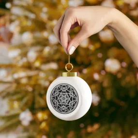 Christmas Ball Metatron Cube Silver/Gold Sacred Geometry Ornament,Gift for Birthday/Christmas/Meditation/Housewarming/Graduation/Yoga