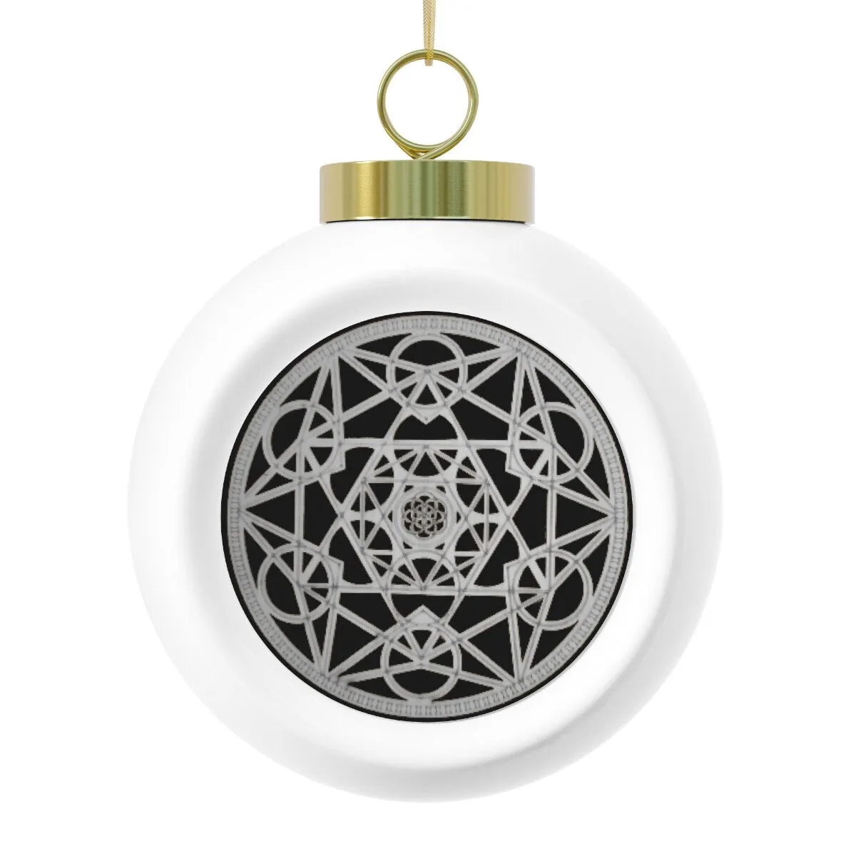 Christmas Ball Metatron Cube Silver/Gold Sacred Geometry Ornament,Gift for Birthday/Christmas/Meditation/Housewarming/Graduation/Yoga