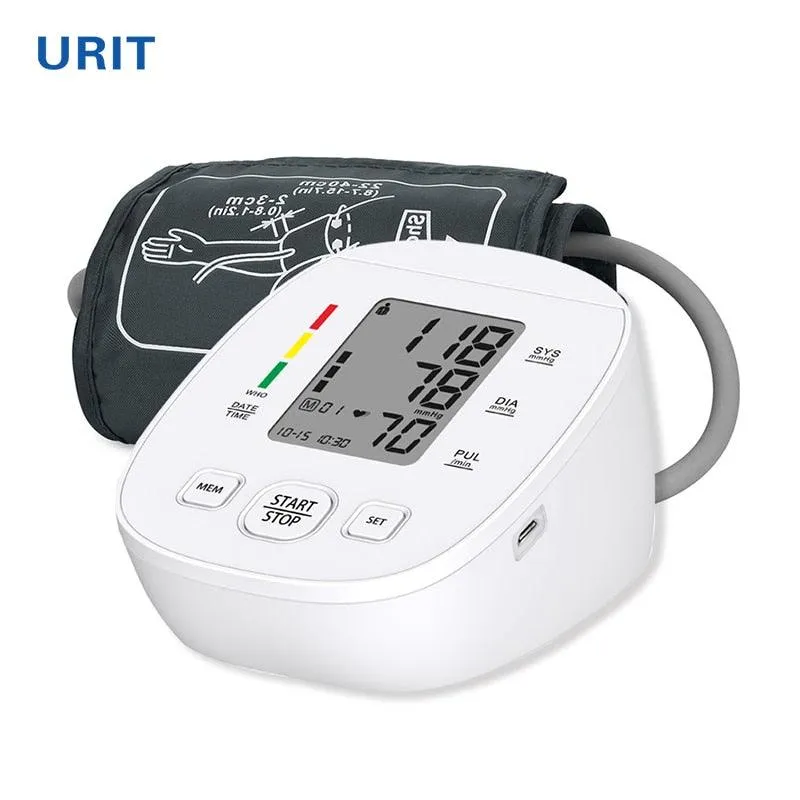 Digital BP Blood Pressure Monitor Pressure Tonomete Automatic Upper Arm Machine Pulse Rate Monitoring Meter for Home LCD Display