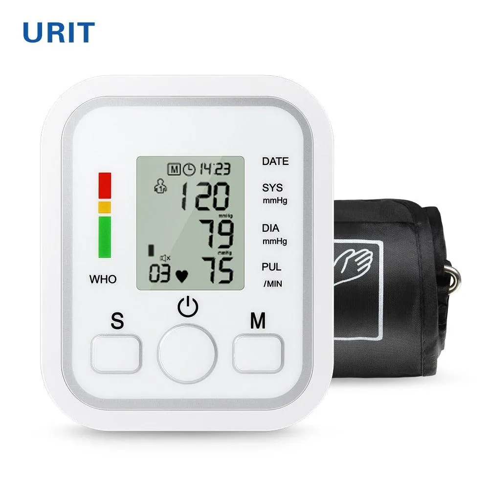 Digital BP Blood Pressure Monitor Pressure Tonomete Automatic Upper Arm Machine Pulse Rate Monitoring Meter for Home LCD Display