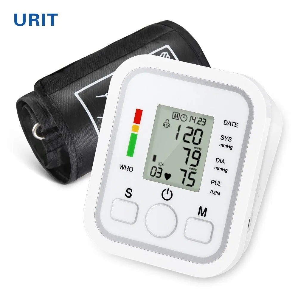 Digital BP Blood Pressure Monitor Pressure Tonomete Automatic Upper Arm Machine Pulse Rate Monitoring Meter for Home LCD Display