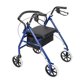DSSTYLES Basket Walker Chair Wheel Rollator Walker Removable Back Support Blue
