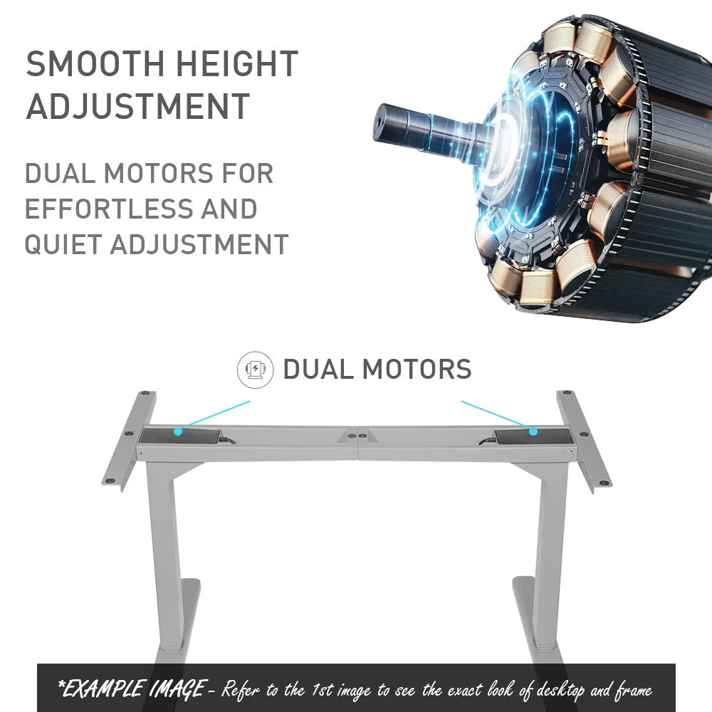 Dual Motor 120kg Sit Stand Desk 150x70cm, Electric White Oak - Fortia