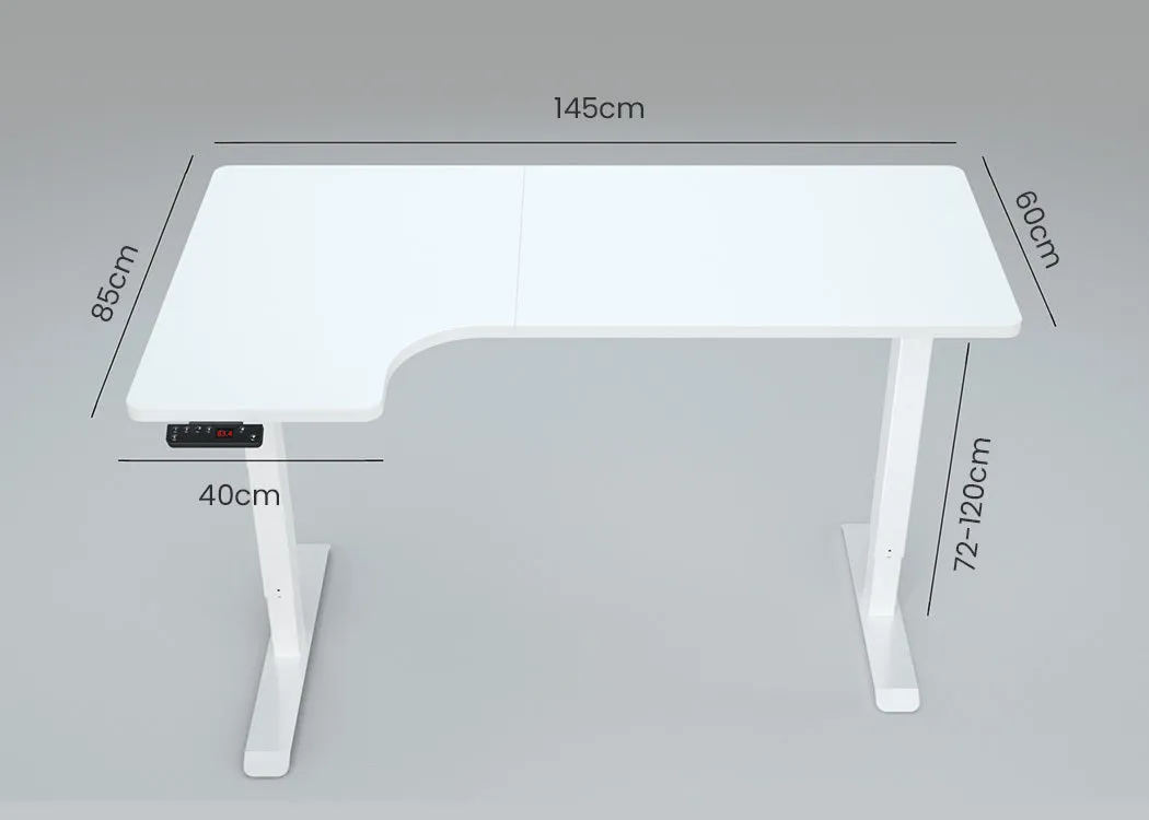 Dual Motor L-Shape Standing Desk, 1450W, 80kg Load – FORTIA