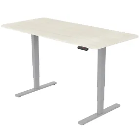 Dual Motor Sit-Stand Desk, Electric Adjustable Height, 120kg Load, White Oak/Silver FORTIA