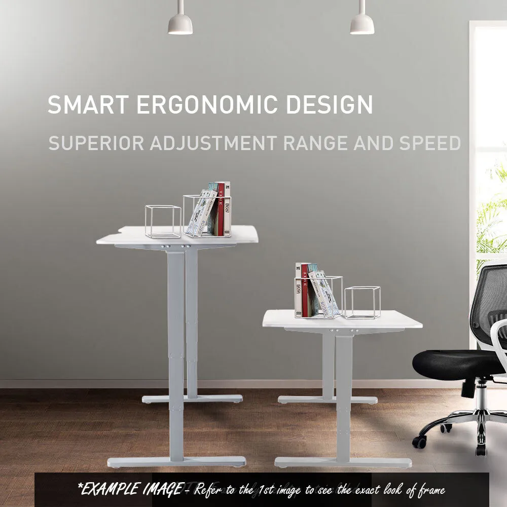 Dual Motor Sit-Stand Desk, Electric Adjustable Height, 120kg Load, White Oak/Silver FORTIA