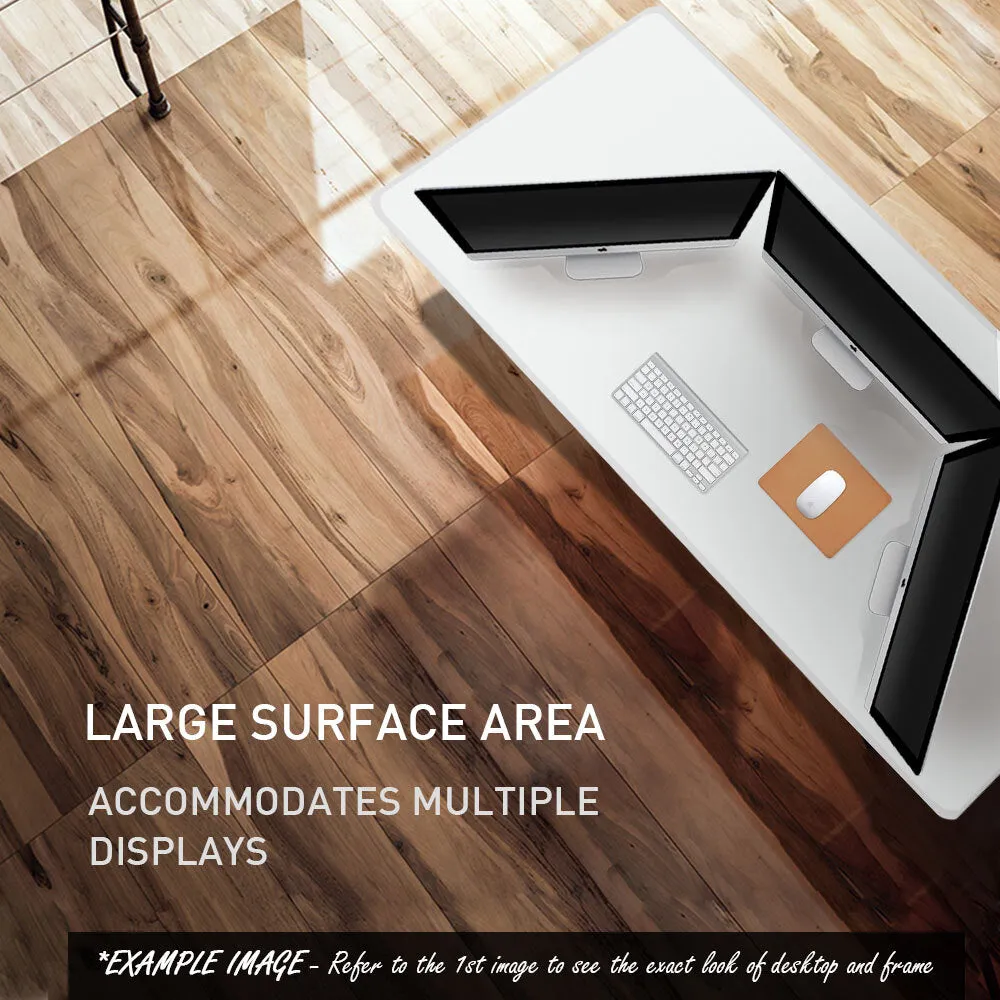 Dual Motor Sit-Stand Desk, Electric Adjustable Height, 120kg Load, White Oak/Silver FORTIA