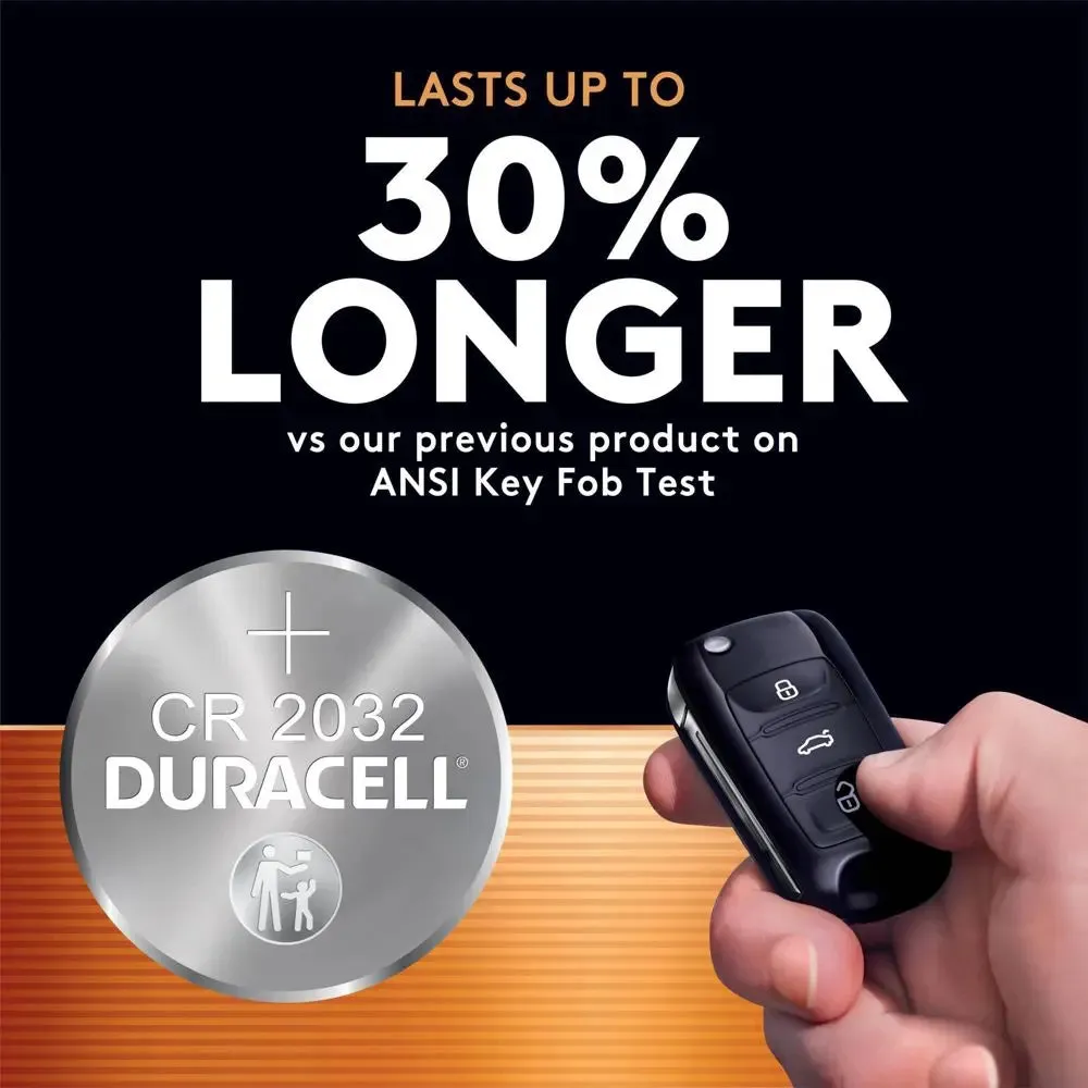 Duracell 2032 Lithium Coin Battery - 2pk Specialty Battery w/ Bitterant Technology