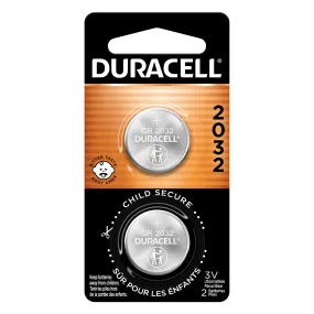 Duracell CR2032 3V Lithium Coin Battery with Child Safety Features, Compatible with Apple AirTag, Key Fob, Car Remote, Glucose Monitor, and other Devices, CR Lithium 3 Volt Cell (2 Count Pack)