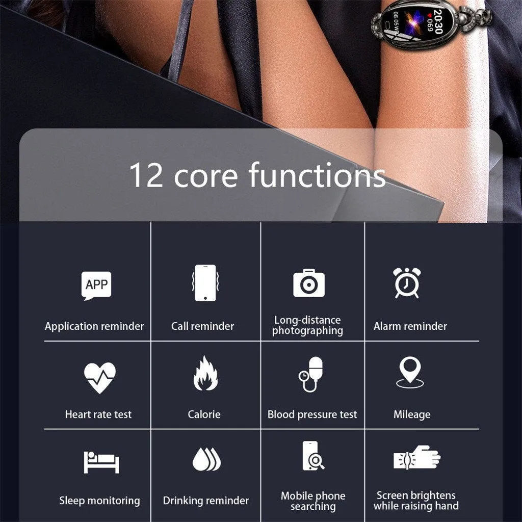 E68 Smart watch Bracelet - Blood Pressure Monitor Android iOS 8.0 and above