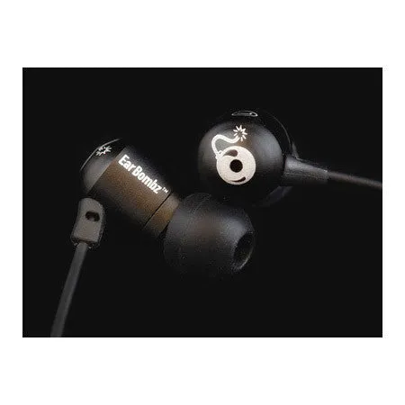 EarBombz HB Mic-DR H-Bombz HD Sound/In-Ear Headphones with Mic - Black