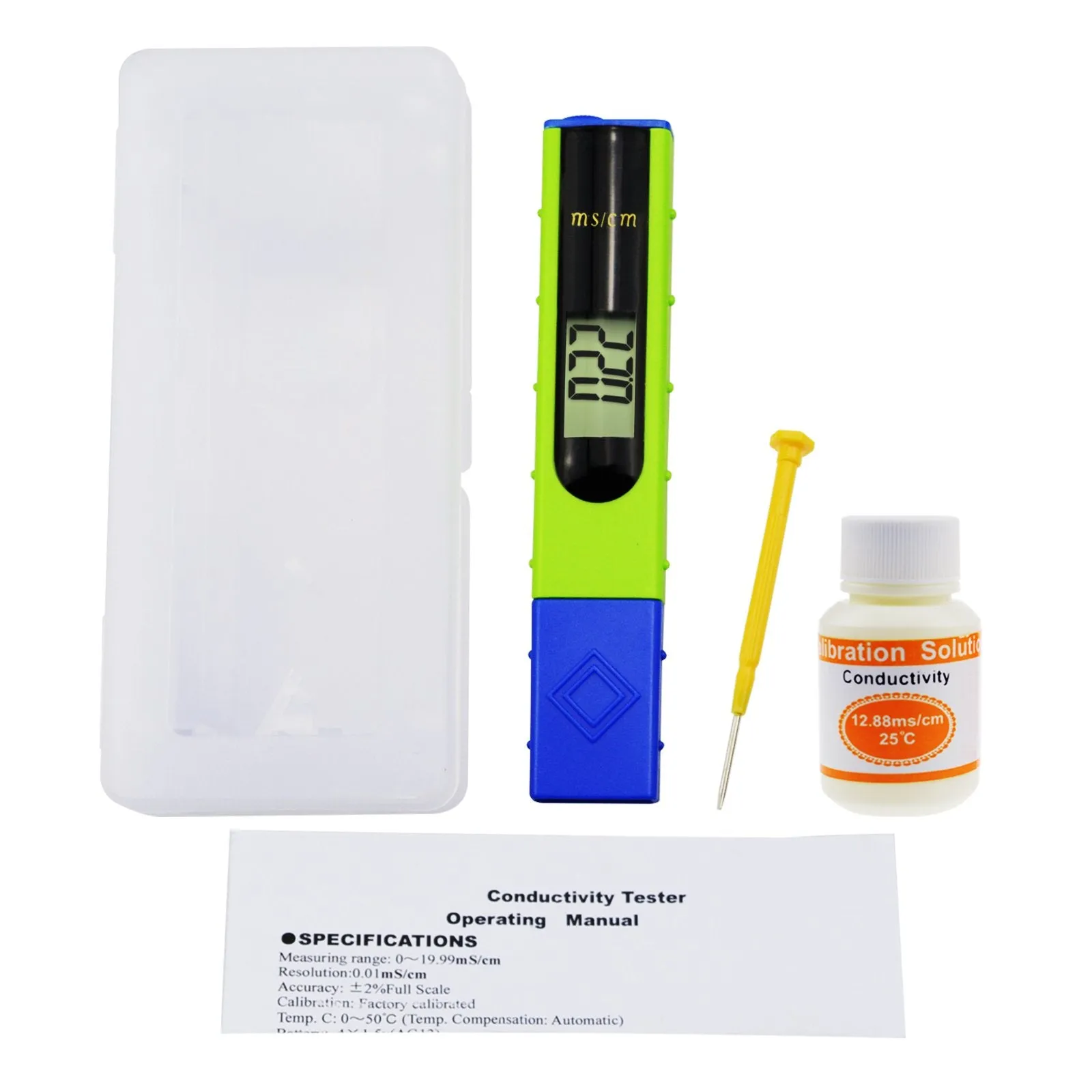 ECM-227 Digital LCD EC Conductivity Meter Tester 0~19.99ms/cm Pen Type with Backlight, Hydroponics, Aquaculture